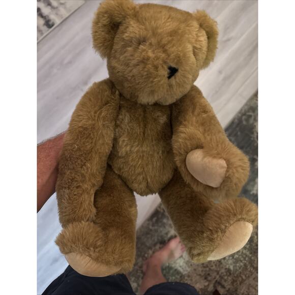 Vintage The Vermont Teddy Bear Company Double Jointed Brown Plush Toy Doll - Picture 1 of 7